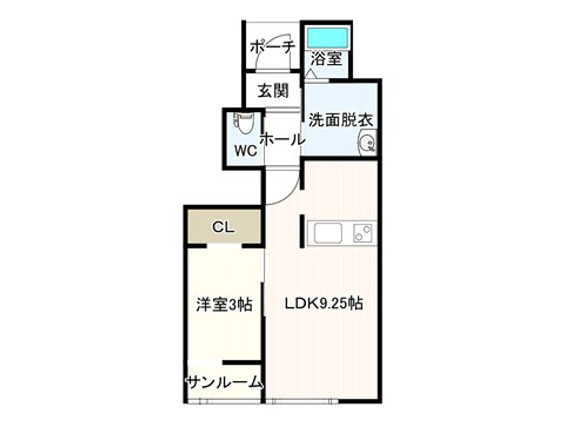 新築アパートのコンフォート北城町の間取り
