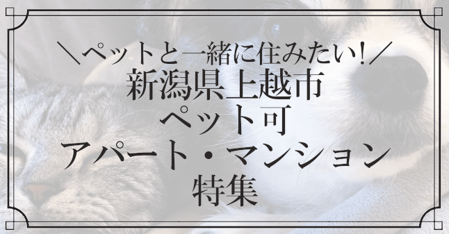 上越市のペット可アパート特集記事のトップ画像